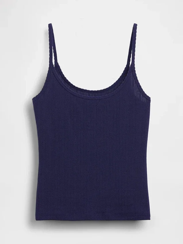 Kort cami-top i pointelle