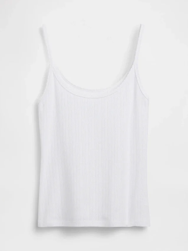 Kort cami-top i pointelle