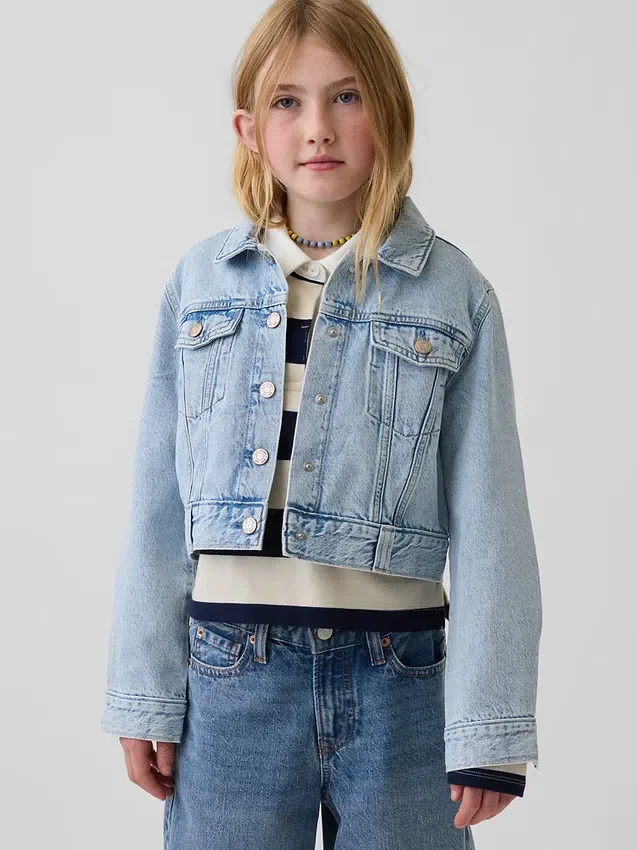 Kort denimjacka för barn