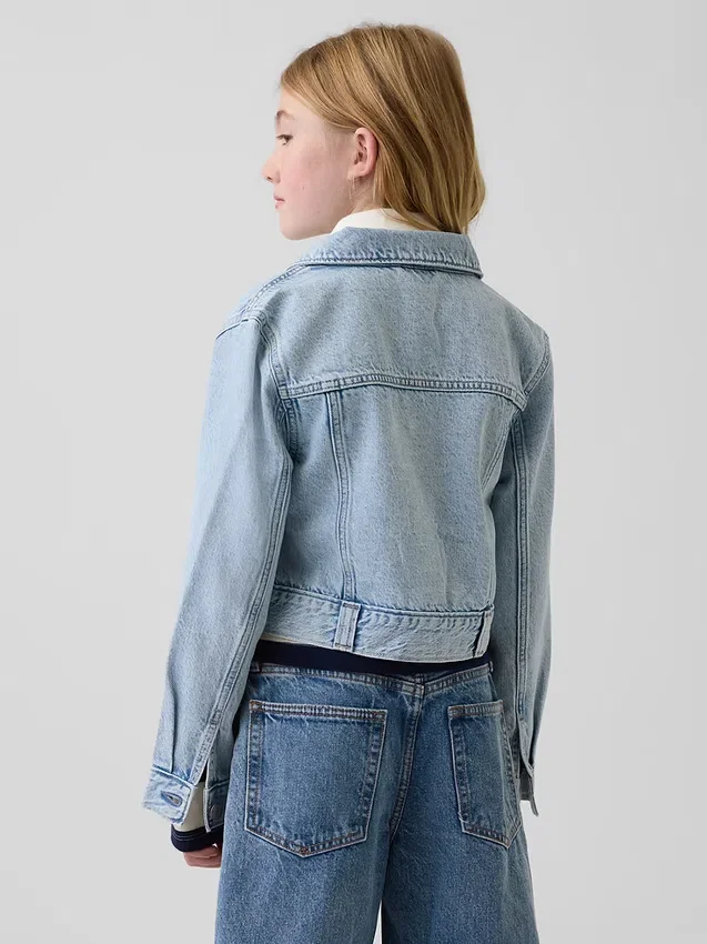 Kort denimjacka för barn
