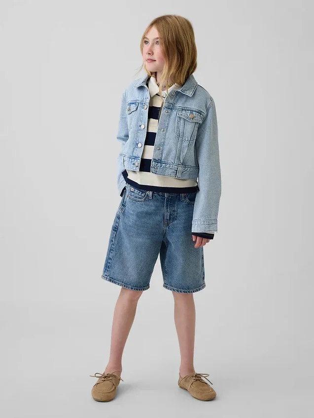 Kort denimjacka för barn