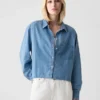 Kort denimskjorta