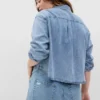 Kort denimskjorta