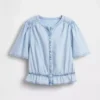 Kort peplum-top i denim