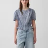 Kort peplum-top med knappar fram