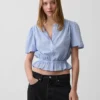 Kort peplum-top med knappar fram