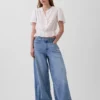 Kort peplum-top med knappar fram