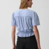Kort peplum-top med knappar fram