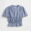 Kort peplum-top med knappar fram