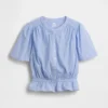 Kort peplum-top med knappar fram