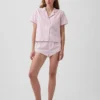 Kort pyjamas skjorta i poplin