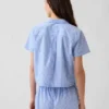 Kort pyjamas skjorta i poplin