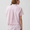 Kort pyjamas skjorta i poplin