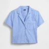 Kort pyjamas skjorta i poplin