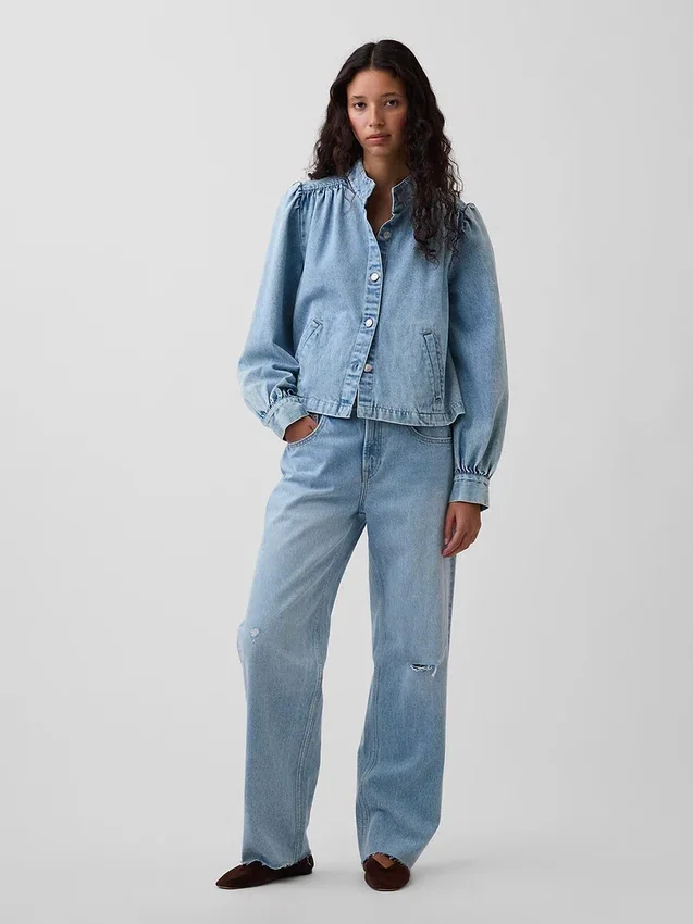 Kort swingjacka i denim