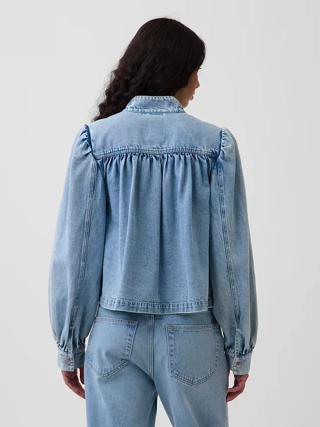 Kort swingjacka i denim
