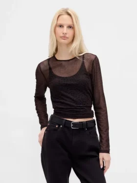 Kort T-shirt i mesh