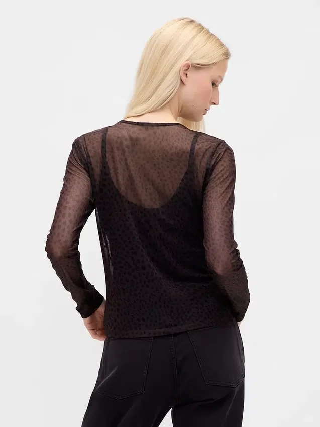 Kort T-shirt i mesh