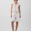 Kort topp med peplum i spetsvoile