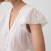 Kort topp med peplum i spetsvoile