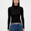 Kort turtleneck i pointelle-ribb