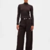 Kort turtleneck i pointelle-ribb