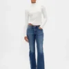 Kort turtleneck i pointelle-ribb