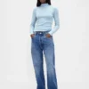 Kort turtleneck i pointelle-ribb