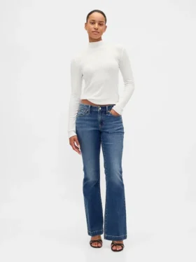 Kort turtleneck i pointelle-ribb