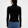 Kort turtleneck i pointelle-ribb