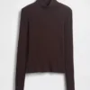 Kort turtleneck i pointelle-ribb