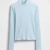Kort turtleneck i pointelle-ribb