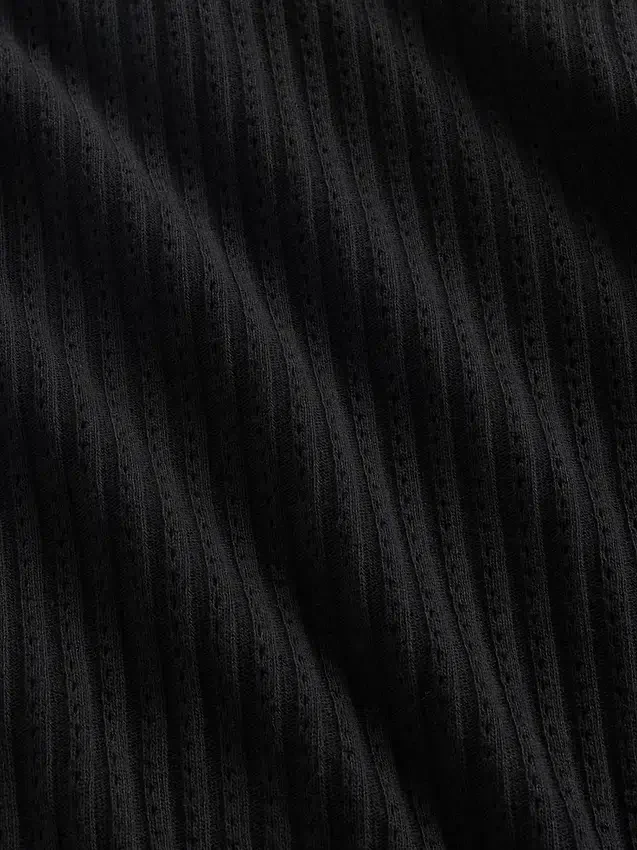Kort turtleneck i pointelle-ribb
