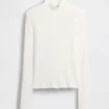Kort turtleneck i pointelle-ribb