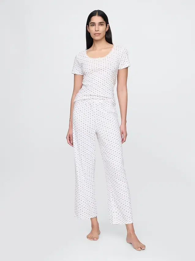 Korta pyjamasbyxor i pointelle