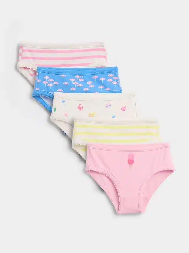 Kortbyxor i ekologisk stretchbomull för småbarn (5-pack)