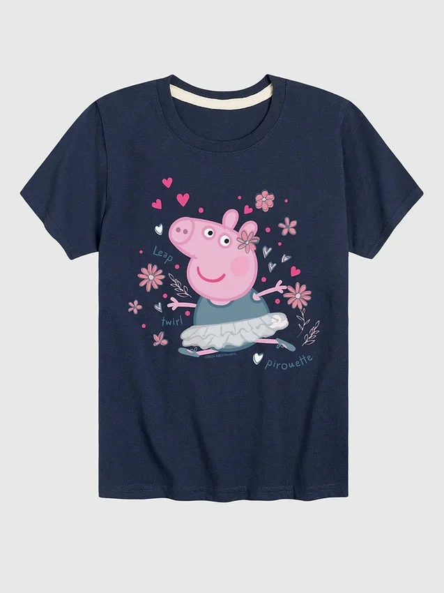 Kortärmad T-shirt för småbarn med motivet ”Peppa Pig Ballet Peppa”