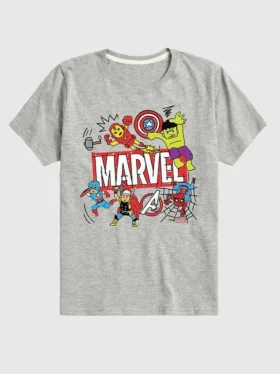 Kortärmad T-shirt med Marvel Avengers-motiv för småbarn