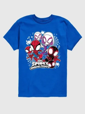 Kortärmad T-shirt med tryck för småbarn: Marvel Spidey och vänner