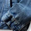 Köp blå avslappnad ikonisk jeansjacka