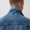 Köp blå avslappnad ikonisk jeansjacka