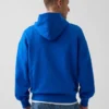 Köp blå, tjock hoodie i fransk frotté med logotyp