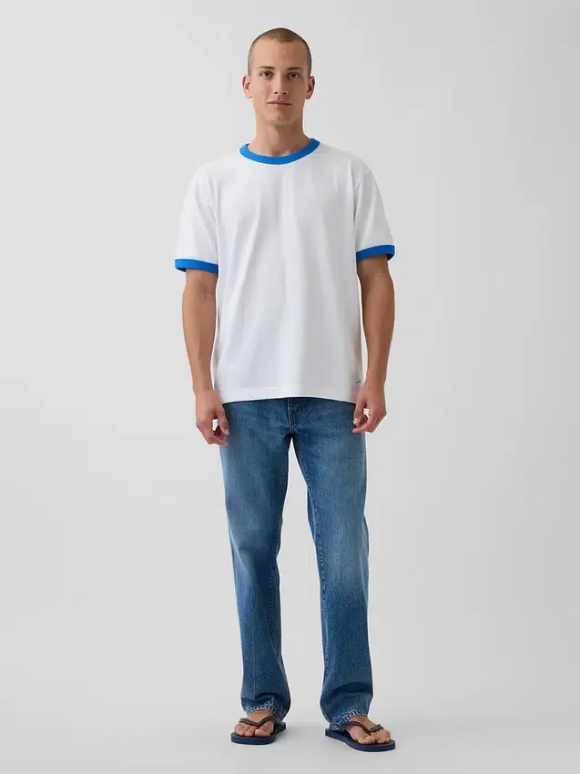 Köp blåa, avslappnade raka Jeans
