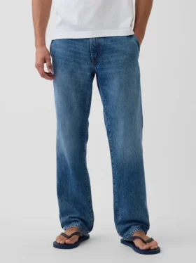 Köp blåa, avslappnade raka Jeans
