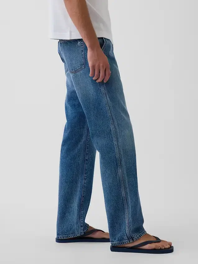 Köp blåa, avslappnade raka Jeans