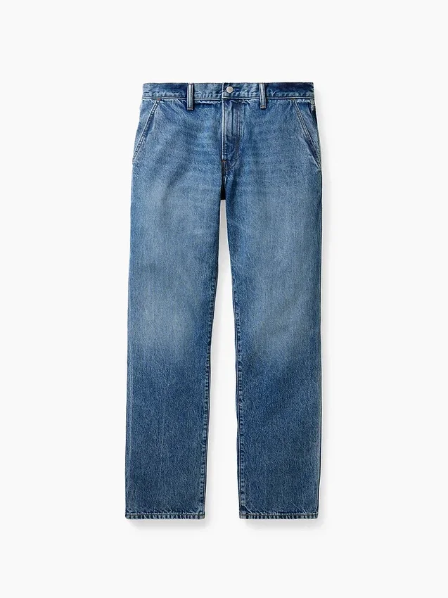 Köp blåa, avslappnade raka Jeans