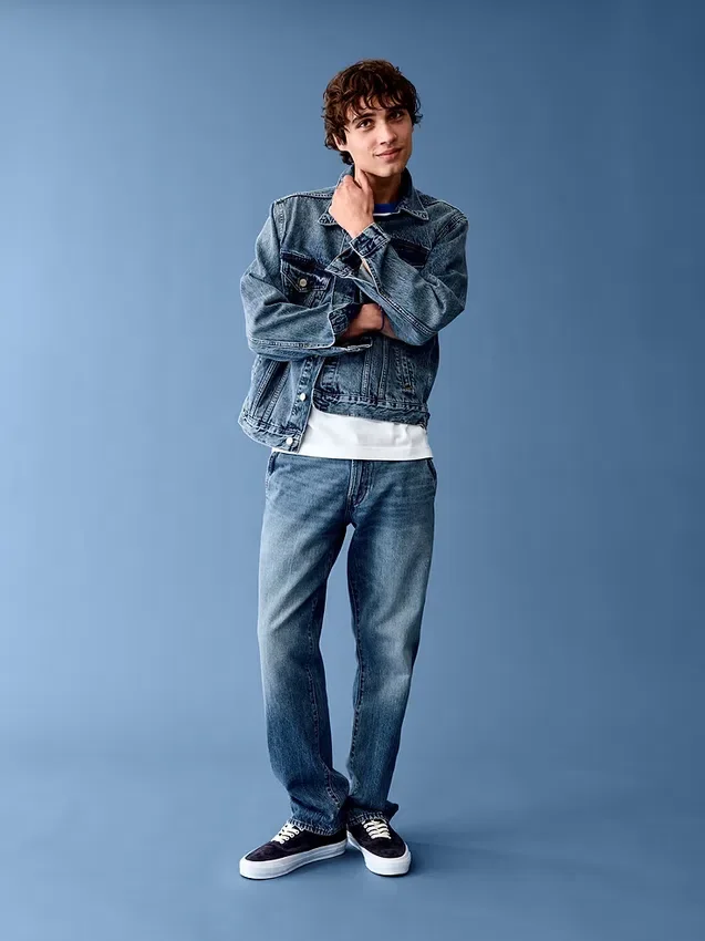 Köp blåa, avslappnade raka Jeans