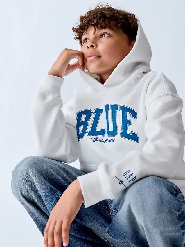 Köp Blue Kids Vintagesoft Relaxed Hoodie