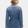 Kroppsnära lång denimjacka