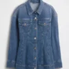 Kroppsnära lång denimjacka